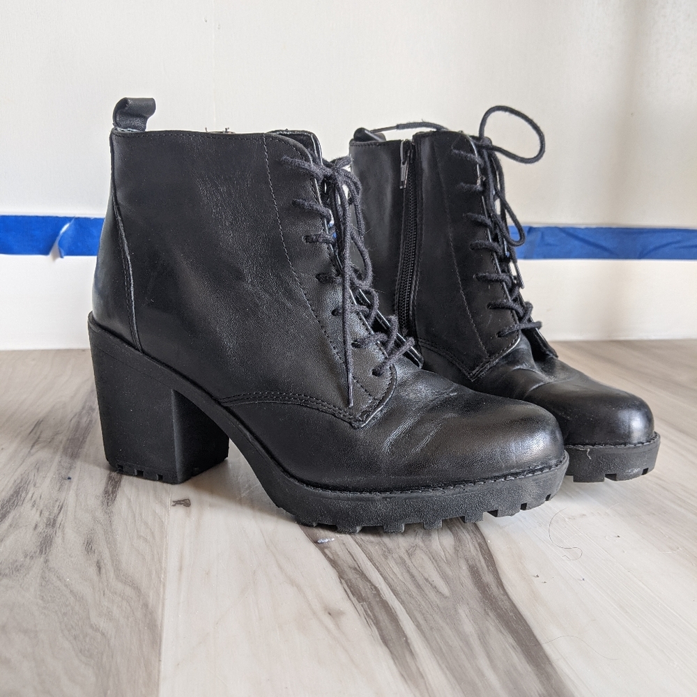 Heeled combat boots